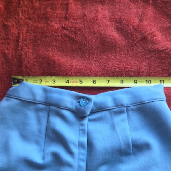 Vintage Hand Sewn Elegant Women's Blue Patterned Pantsuit. - Picture 10 of 11